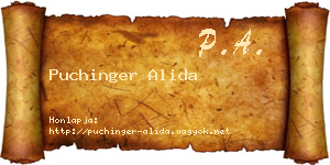 Puchinger Alida névjegykártya